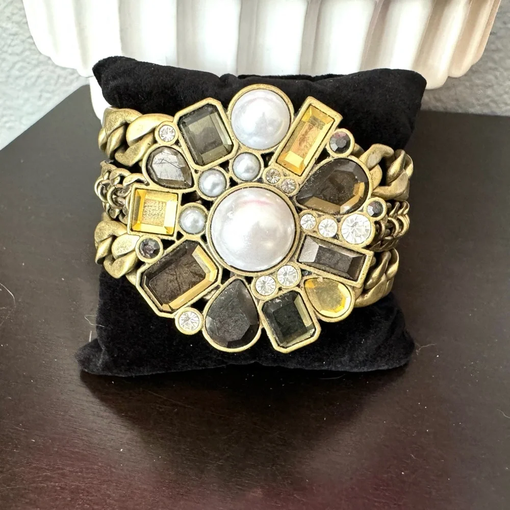 Lia Sophia Gold-Tone Medallion Statement Bracelet